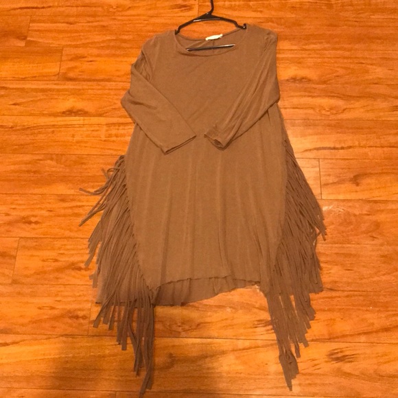 Love in Dresses & Skirts - Brown Fringe Dress
